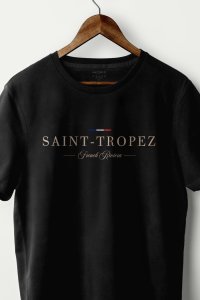T-Shirt in Black color with Saint Tropez Riviera Print