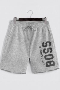 Shorts in Grey color with Lift Like A Big Boss stamp