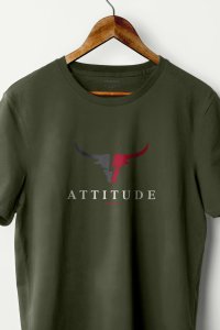 T-Shirt in Khaki color with Goat Attitude Print