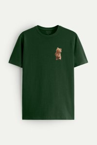 T-Shirt in Green color with Teddys Opinion Print