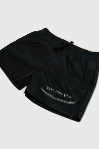 Swimming Shorts in Black Color with Veni Vidi Vici Print