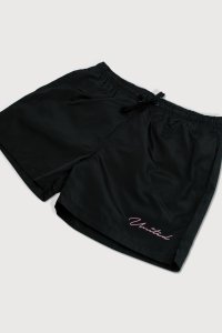 Swimming Shorts in Black Color with Calligraphy United Print
