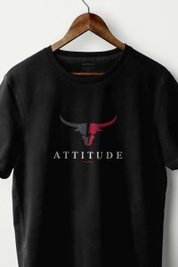 T-Shirt in Black color with Goat Attitude Print