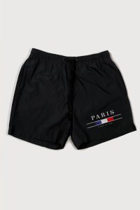 Swimming Shorts in Black Color with Paris La Vie Print