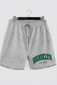 Shorts in Grey color with Brooklyn New York stamp