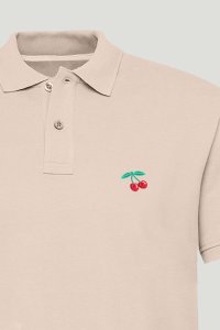 Polo Shirt Slim Fit in Pink Color with Cherry stamp
