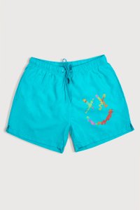 Swimming Shorts in Veraman Color with Neon Smiley Face Print