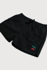 Swimming Shorts in Black Color with Cherry Print
