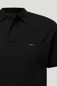 Polo Shirt Slim Fit in Black Color with French Stripe stamp