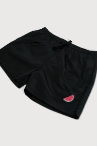 Swimming Shorts in Black Color with Watermelon Minimal Print