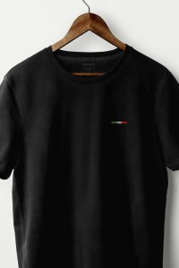 T-Shirt in Black color with Italian Stripe Print