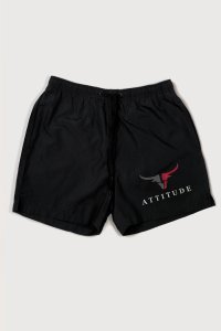 Swimming Shorts in Black Color with Goat Attitude Print