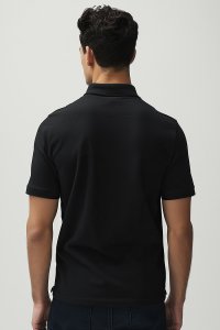 Polo Shirt Slim Fit in Black Color with Cherry stamp