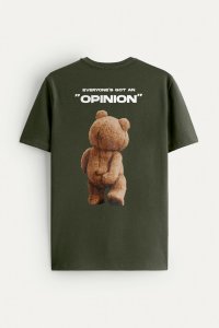 T-Shirt in Khaki color with Teddys Opinion Print