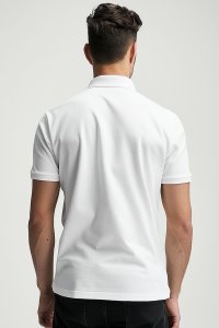 Polo Shirt Slim Fit in White Color with Bee King stamp