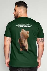 T-Shirt in Green color with Teddys Opinion Print