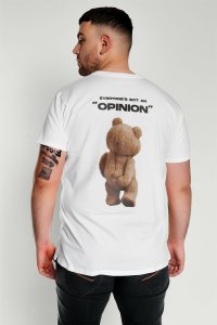 T-Shirt in White color with Teddys Opinion Print