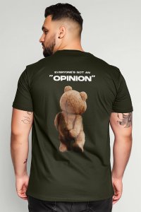 T-Shirt in Khaki color with Teddys Opinion Print