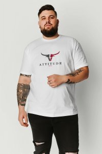 T-Shirt in White color with Goat Attitude Print