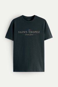 T-Shirt in Iron Grey color with Saint Tropez Riviera Print