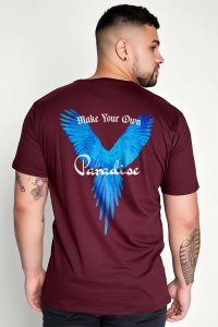T-Shirt in Bordeaux color with Your Own Paradise Print