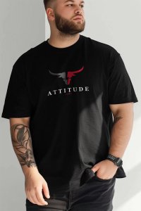 T-Shirt in Black color with Goat Attitude Print
