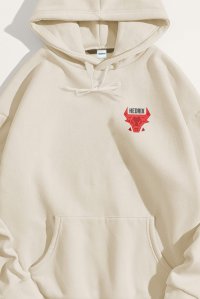Hoodie in Ecru Color with Bulls Eye Print