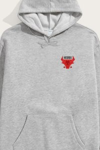 Hoodie in Grey Color with Bulls Eye Print