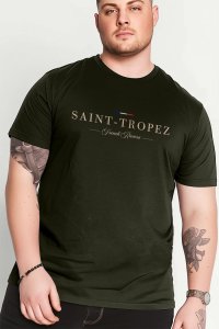 T-Shirt in Khaki color with Saint Tropez Riviera Print