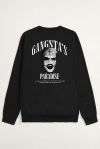 Sweatshirt in Black Color with Gangstas Paradise Print