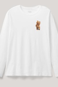 Long Sleeve T-shirt in White Color with Everyones Got An Opinion Print