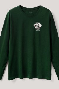 Long Sleeve T-shirt in Green Color with No Guts No Glory Print