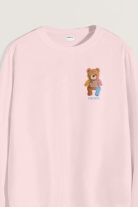 Sweatshirt in Pink Color with Lovely Teddy Print
