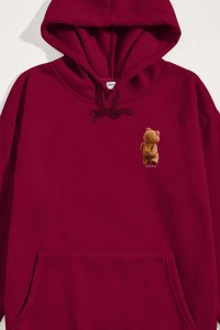 Hoodie in Bordeaux Color with Everyones Got An Opinion Print