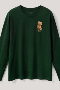 Long Sleeve T-shirt in Green Color with Everyones Got An Opinion Print
