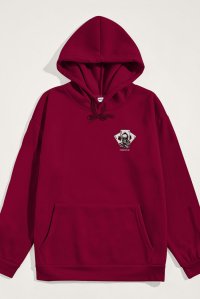 Hoodie in Bordeaux Color with No Guts No Glory Print