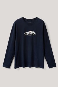 Long Sleeve T-shirt in Blue Color with Fastest Beetle Print