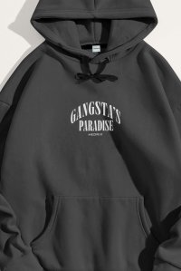 Hoodie in Iron Grey Color with Gangstas Paradise Print