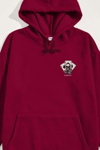 Hoodie in Bordeaux Color with No Guts No Glory Print