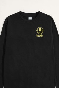 Sweatshirt in Black Color with Rebel Smiley Print