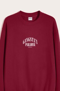 Sweatshirt in Bordeaux Color with Gangstas Paradise Print