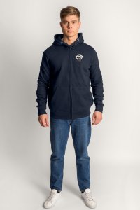 Zip-Up Hoodie in Blue color with No Guts No Glory stamp