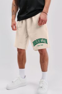 Shorts in Ecru color with Brooklyn New York stamp