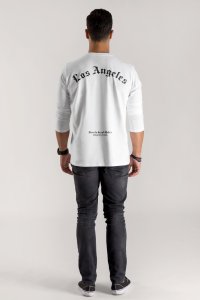 Long Sleeve T-shirt in White Color with LA Rules Print