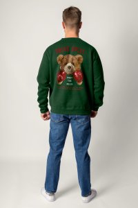 Sweatshirt in Green Color with Boxer Teddy Print