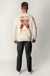 Sweatshirt in Ecru Color with Boxer Teddy Print