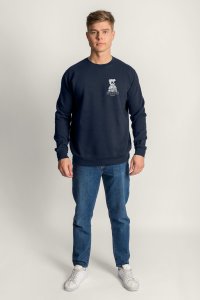Sweatshirt in Blue Color with Worldwide Teddy Print