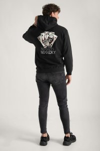 Hoodie in Black Color with No Guts No Glory Print