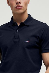 Polo Shirt Slim Fit in Blue Color with French Stripe stamp