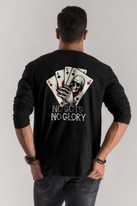 Long Sleeve T-shirt in Black Color with No Guts No Glory Print